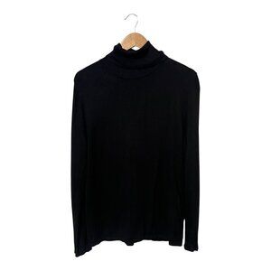 Gerry Weber Turtleneck Sweater Black Women's Size 12 Viscose Long Sleeves